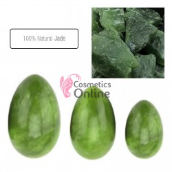 Piatra de jad natural pentru masaj Yoni Eggs 3 bucati cu dimensiuni S, M, L  JD025CC